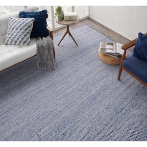 Lively - Marine - Blue 15 ft. 62 oz. Wool Texture Installed Carpet