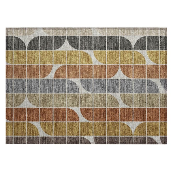 Chantille Machine Washable Indoor/Outdoor Abstract ACN2418 Coffee 2 ft. x 3 ft. Accent Rug