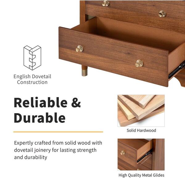 home depot mid century modern dresser Furniture of America Beau Midcentury Walnut Dresser and Mirror Set