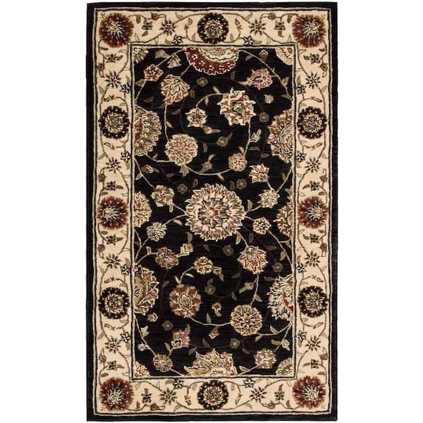 2000 Midnight doormat 2000 Midnight 3 ft. x 4 ft. Bordered Traditional Kitchen Area Rug