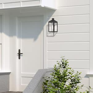 Creekview 10.5 in. 1-Light Scandinavian Gray Outdoor Hardwired Wall Lantern Sconce with No Bulbs Included