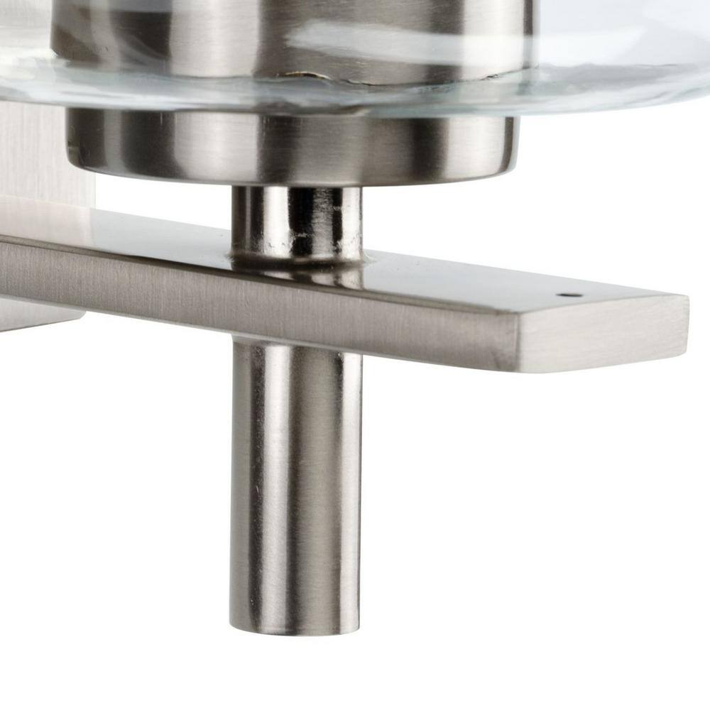Brushed Nickel Cylinder Wall Sconce with Clear Glass Shade