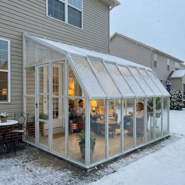 Sun Room 8 ft. x 14 ft. White/Clear Patio Enclosure and Solarium