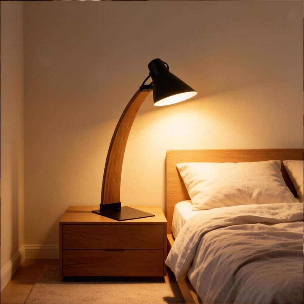 Basdien 22 in. Black Noah Table Lamp with Adjustable Metal Shade