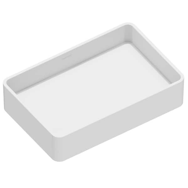 Karran Quattro 21 in. Matte White Acrylic Rectangular Vessel Sink