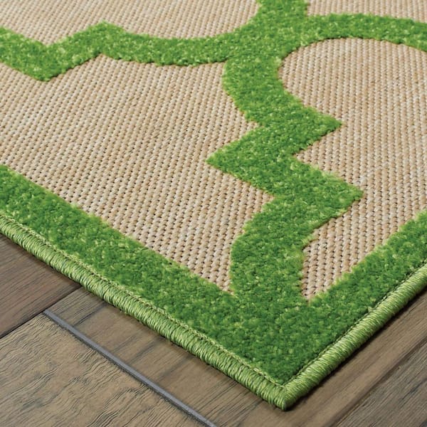 Green 2 ft. x 8 ft. Loomed Polypropylene Rectangle Indoor/Outdoor Area Rug