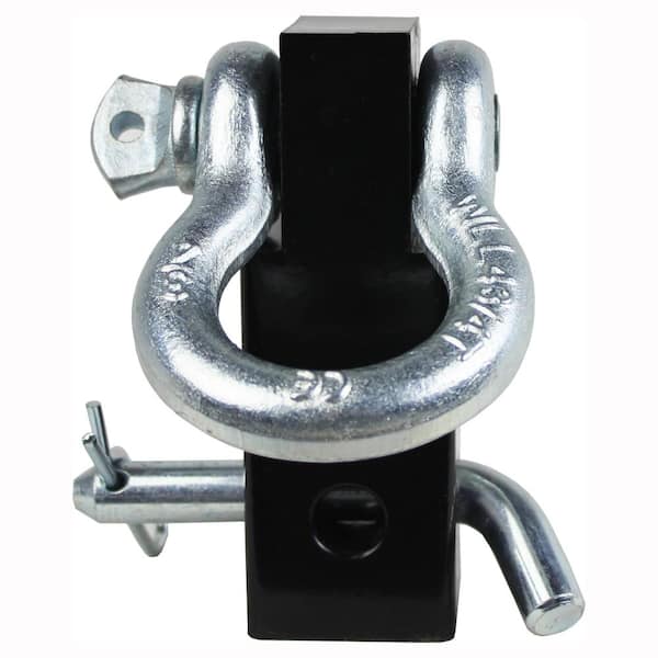 Maxxhaul 70250 Receiver Hitch D-Ring (with 3/4 Forged Shackle and Solid Shaft for Vehicle Recovery Towing)