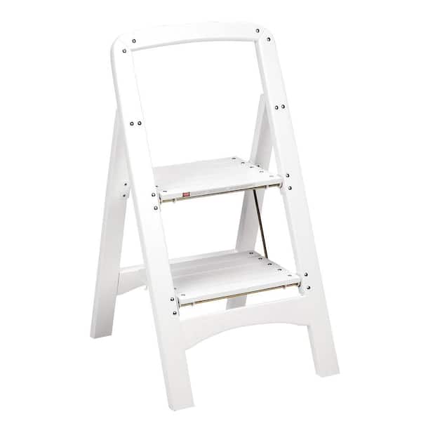 Cosco Rockford Series 2-Step White Wood Step Stool Ladder 225 lb. Load Capacity Type II Duty Rating