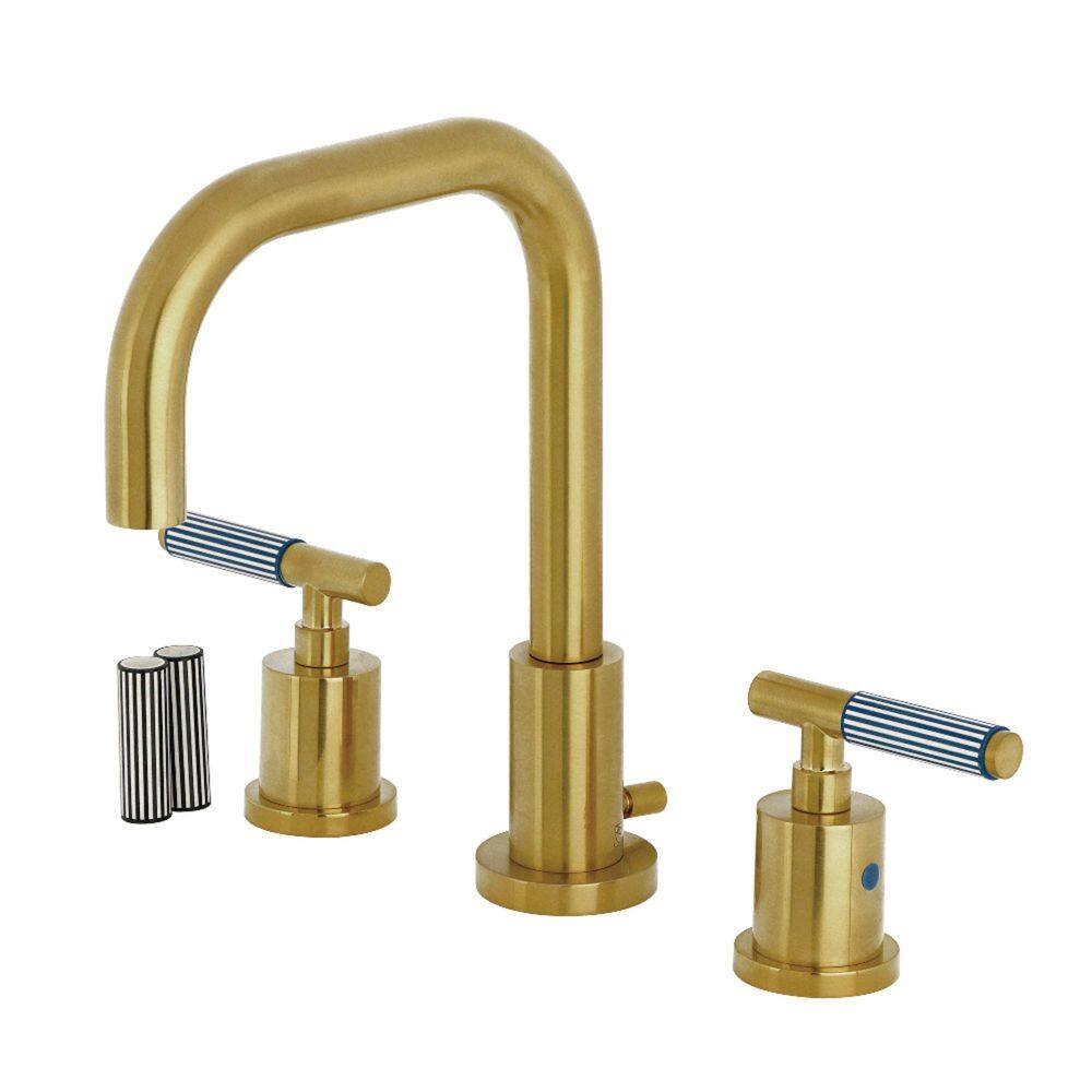 Verona Deck Mount 2-Handle 8 in. Widespread Bathroom Sink Faucet with Pop-Up Drain in Brushed Brass price history on PriceWatchPro