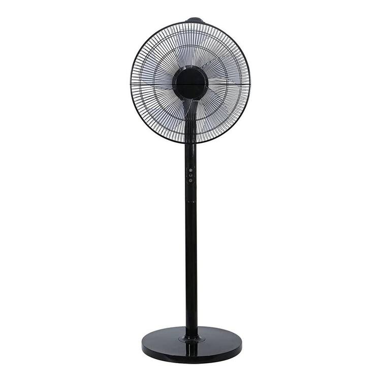 Edendirect 14.5 in. 12-Fan Speeds Pedistal Fan in Black with 90° Wide Oscillation, Remote Control, Timer