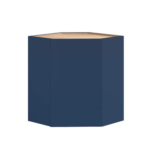 Home Decorators Collection Hargrove 24 in. W x 12 in. D x 36 in. H Assembled Plywood Wall Corner Kitchen Cabinet in Vessel Blue with Soft Close