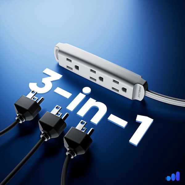 MAXIMM 3 ft. 16/3 Light Duty Indoor Extension Cord 360° Rotating