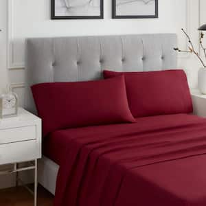 Sleep Solutions Solis 3-Piece Rumba Red Solid Polyester Twin XL Cooling Sheet Set