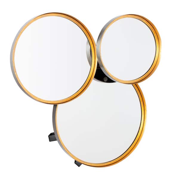 SAFAVIEH Loni 22.5 in. X 22.5 in. Gold Foil/Black Framed Mirror