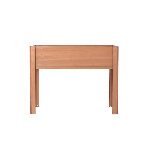 Boosicavelly 40 in. Coffee Wood Rectangular Outdoor Raised Planter Box with Legs (1-Pack)
