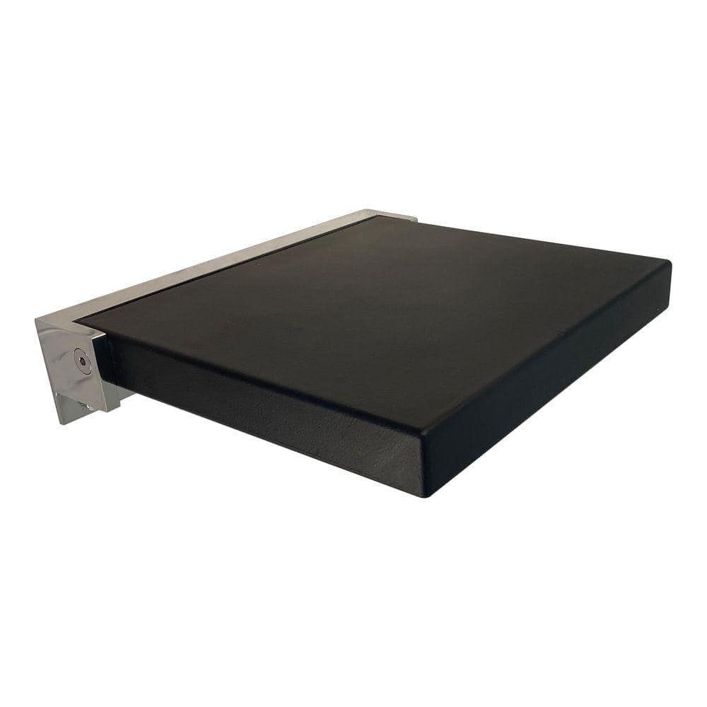 Preston 14 in. W x 14 in. D Vinyl Flip-Up Shower Seat in Black and Polished Chrome price history on PriceWatchPro