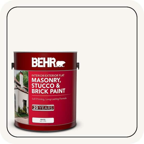 1 gal. #MS-31 White Flat Masonry, Stucco and Brick Interior/Exterior Paint