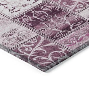 Chantille ACN566 Burgundy 5 ft. x 7 ft. 6 in. Machine Washable Indoor/Outdoor Geometric Area Rug