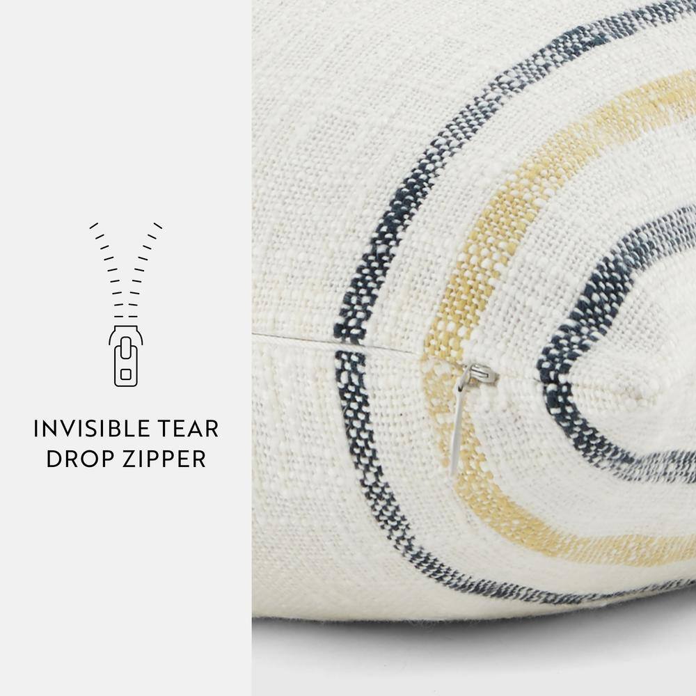 Mustard Yarn-Dyed Cotton Square Throw Pillow Set