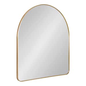 Zayda 32.00 in. W x 35.98 in. H Gold Arch Mid-Century Framed Decorative Wall Mirror
