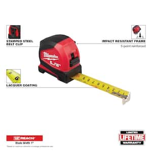 Zabiki Measuring Tape Measure 25 ft Decimal Retractable Dual Side Ruler with Metric and Inches Easy to Read for Surveyors Engineers and