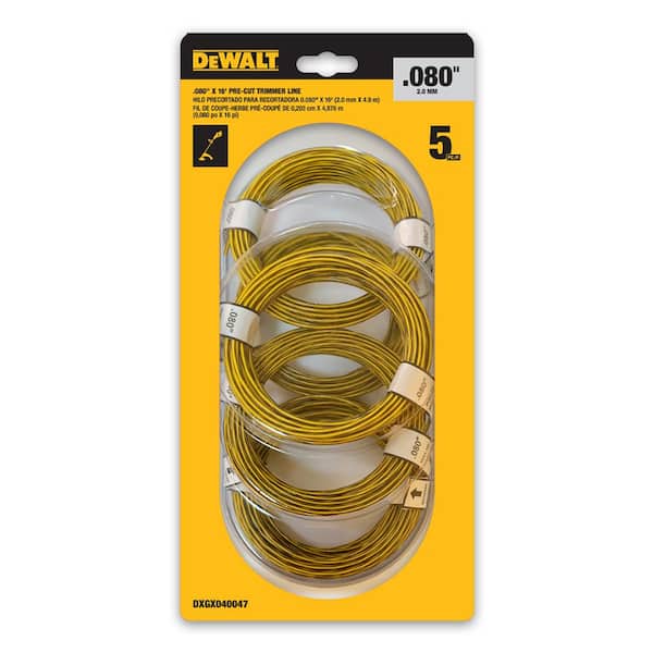 DEWALT Original Equipment Pre-Cut Trimmer Line 0.080 in. Trimmer Line for  Cordless Battery Powered String Trimmers DXGX040047 - The Home Depot