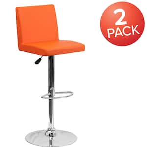 32.25 in. Orange Bar stool (Set of 2)