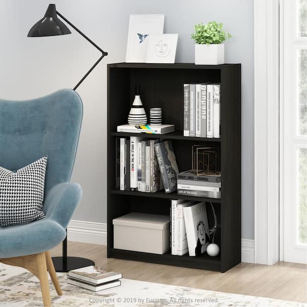 Mainstays 3-Shelf Bookcase with Adjustable Shelves, Espresso 