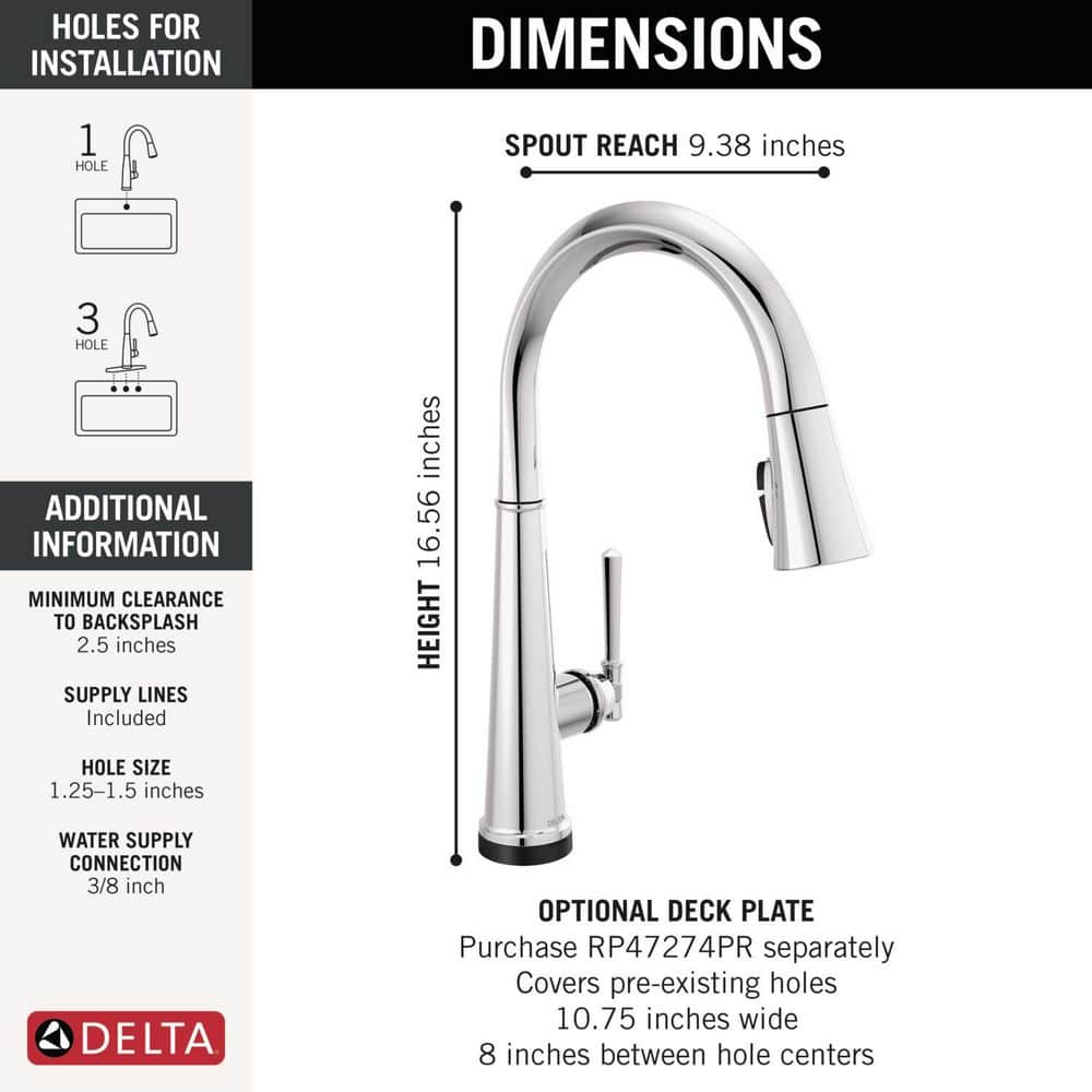 Chrome 17.06 in. Touchless Pull Down Kitchen Faucet with Spray