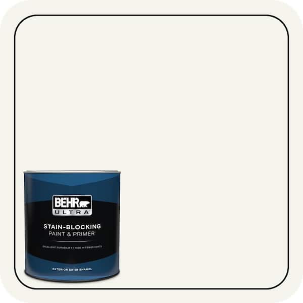 BEHR ULTRA 1 qt. #75 Polar Bear Satin Enamel Exterior Paint & Primer