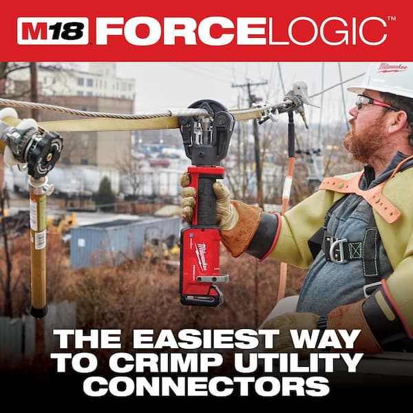M18 18V Lithium-Ion Cordless FORCE LOGIC 11 Ton Dieless Latched Linear Utility Crimper (Tool Only)​