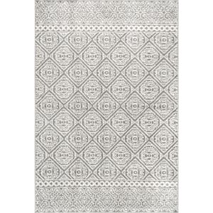 Transitional Floral Jeanette Gray 10 ft. x 14 ft. Area Rug