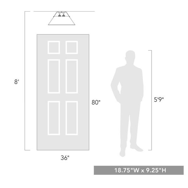 Golden Lighting - Orwell 18.75 in. 3-Light Chrome and Matte Black Flush Mount