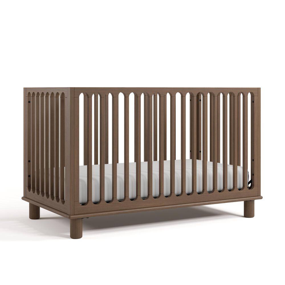 Sicily Hazelnut 3-in-1 Convertible Crib with Bonus Toddler Guardrail