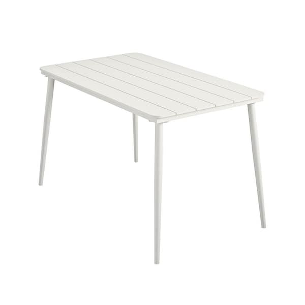 Novogratz Poolside Gossip, April 50 in. x 29 in. Rectangular Indoor/Outdoor Dining Table, White