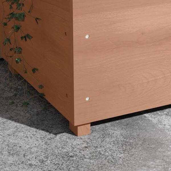Tenleaf 44 .1 in. x 70.9 in. Brown Wood Garden Trellis with Wood Planter  Box, Drainage Hole and Fabric Filter FCBF13-718 - The Home Depot