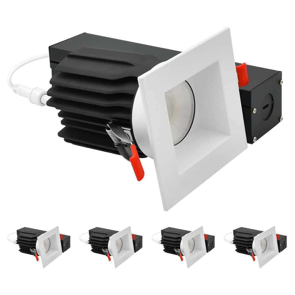 3 In. Integrated LED Regressed Light with Square White Trim, 5CCT, CRI90, 15/20W, 1450/2100LM, Dimmable 60° Beam, 4 Pack price history on PriceWatchPro