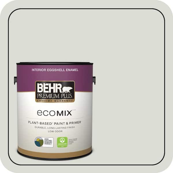 1 gal. #BWC-29 Silver Feather Eggshell Enamel EcoMix Plant-Based Interior Paint & Primer