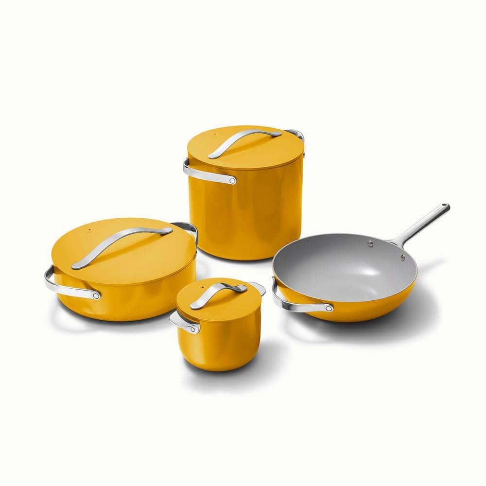 CARAWAY HOME Cookware+ 8-Piece Ceramic Nonstick Cookware Set in Marigold