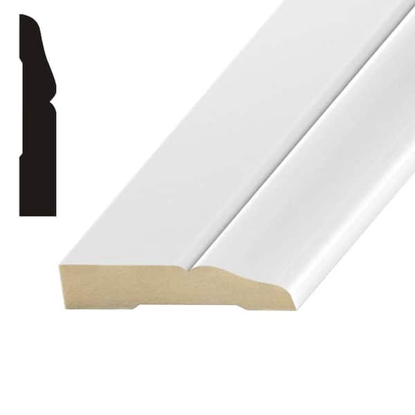 Builder's Choice 711 1/2 in. x  2−1/2 in. Primed MDF Baseboard Moulding (Sold by Linear Foot)