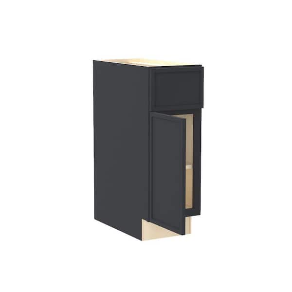 Franklin 15 in. W x 24 in. D x 34.5 in. H Assembled Plywood Base Kitchen Cabinet in Valiant Onyx with Soft Close LH