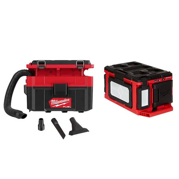 Milwaukee M18 FUEL PACKOUT 18-Volt 2.5 Gal. Lithium-Ion Cordless Wet/Dry Vacuum with PACKOUT 3000 Lumens LED Light