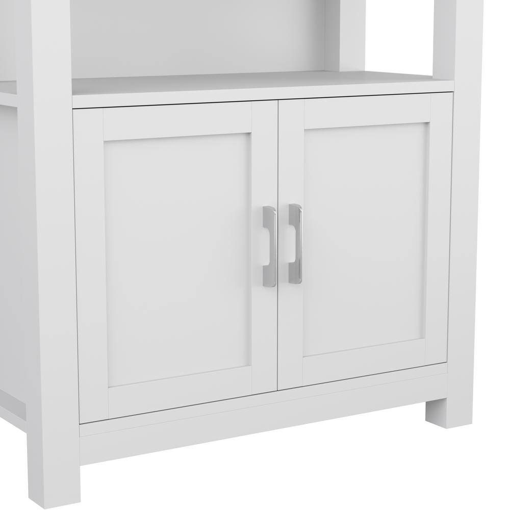 Martha Stewart 68" Gray Wood Shaker Bookcase with Storage Cabinet
