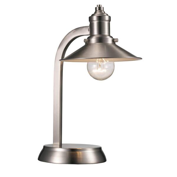 Unbranded Liberty 13.25 in. Brushed Nickel Table Lamp with Metal Shade