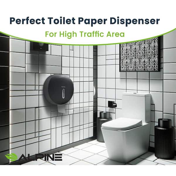 Gray Plastic Single Roll Jumbo Toilet Paper Dispenser (2-Pack)