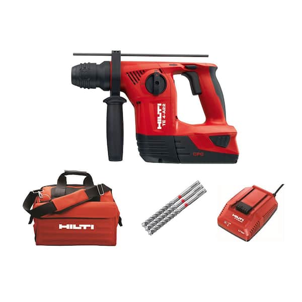 22-Volt Lithium-Ion TE 4 Cordless Rotary Hammer with 4.0 Ah Battery, Charger, Bits and Bag