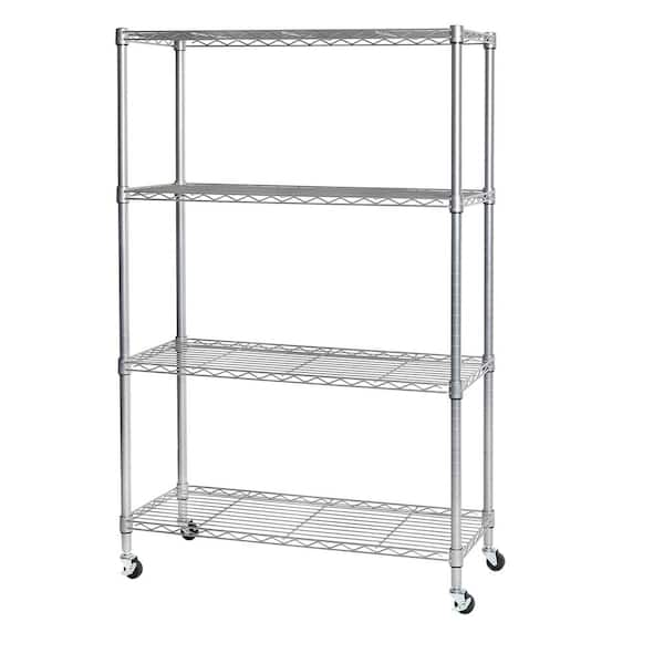 Seville Classics 4-Tier Steel Wire Shelving System in Silver (36 in. W ...