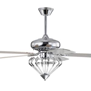 Alesya 52 in. 3-Light Indoor Chrome Ceiling Fan with Light Kit and Remote