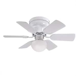 Petite White 30 in. Indoor Ceiling Fan with Reversible White Washed Pine Blades