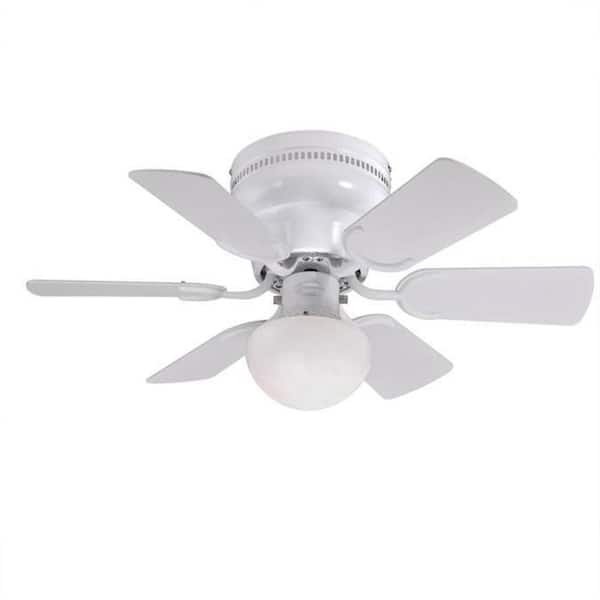 CIATA Petite White 30 in. Indoor Ceiling Fan with Reversible White Washed Pine Blades